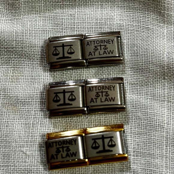 Y2K Italian Bracelet Uberry Silver “Attorney at Law” Charms 3pairs avail NWOT - Picture 2 of 3